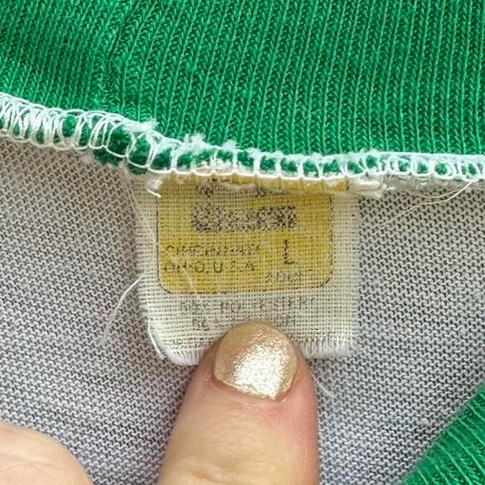 Handmade Reworked Vintage Ringer Rolling Rock T-Shirt Patchwork Dress M/L - Picture 5 of 6